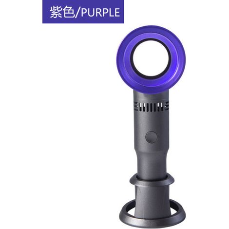 Nuevo mini ventilador sin aspas, creativo, portátil, recargable por USB, regalo ideal. Cuatro generaciones de ventiladores sin aspas (morado).
