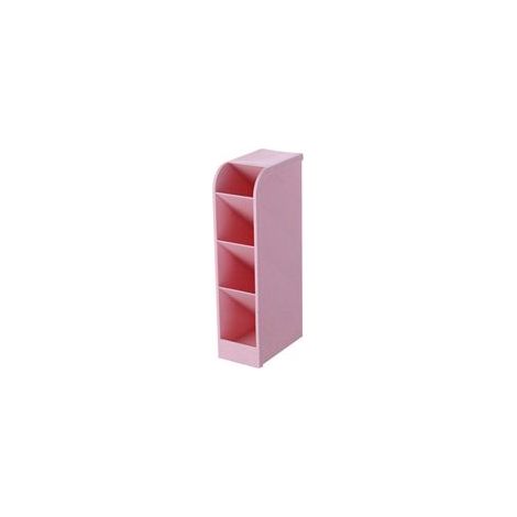 Porte-stylos inclinés - Rose - Plastique premium - 4 compartiments organisateur bureau multifonction élégant