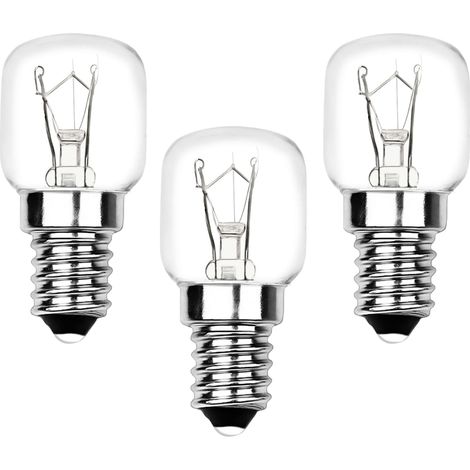Lot de 3 Four Ampoules, E14 T22 25W Température, Lampe de Four Résistante à 300 °C Blanc Chaud 2700K AC 220–240V Petite vis Edison Ampoule Lampes pour Four Micro-ondes Lampe à Sel Hotte Réfrigérateur (1/5)