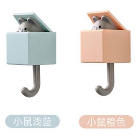 Confezione da 2 ganci creativi a forma di gatto, graziosi ganci da porta senza cuciture per la camera da letto (1/3)
