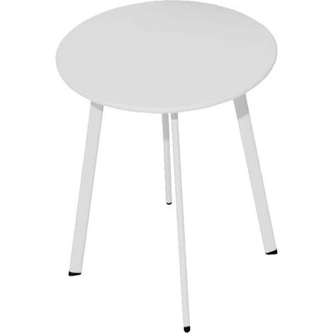 TAVOLO BASSO MASSAI BIANCO Ø50CM TAVOLINO ARREDO GIARDINO (1/3)