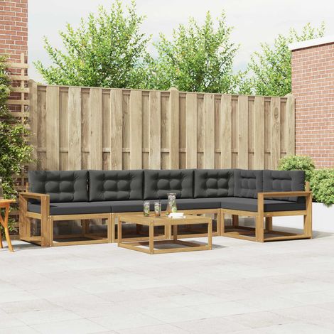 vidaXL Outdoor-Sofagarnitur 6 pcs Weiß und Anthrazit 79 x 79 x 37 cm (1/5)