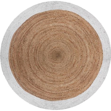 Tapis Rond en Jute "Vegy Mood" 120cm Blanc (1/5)