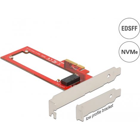 Tarjeta PCI Express x4 a 1 x Ranura EDSFF E1.S - Factor de forma de perfil bajo