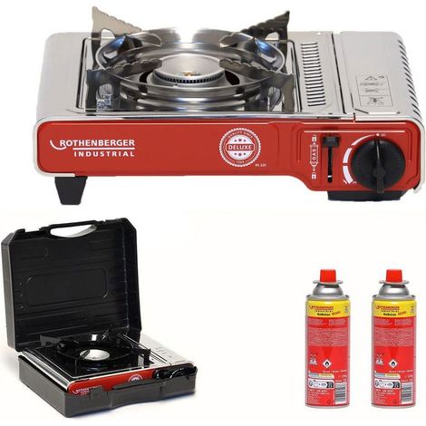 ROTHENBERGER Industrial Campingkocher 2,2 kW Deluxe RS 220 inkl. 2x RoButan 220 gr. - 1500004233