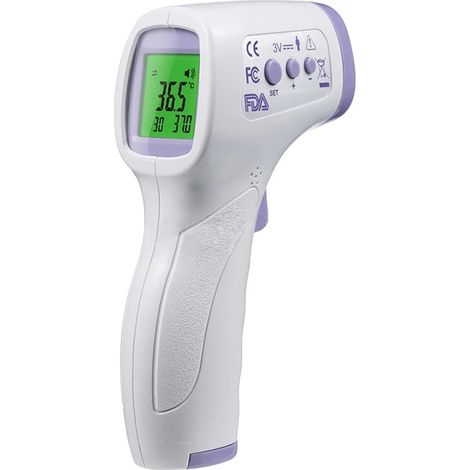 TERMOMETRO INFRAROJO LYFTRACK A DISTANCIA  MEDICION BLANCO MORADO IR988