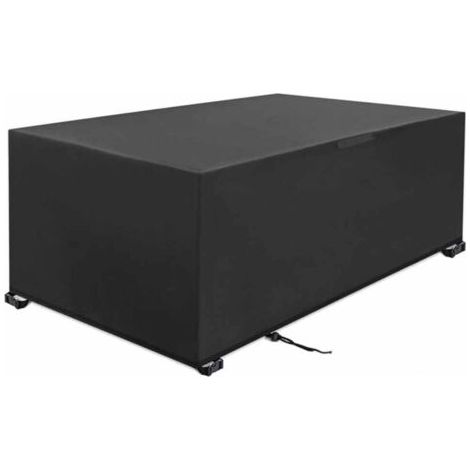 Huosse Salon de Jardin, Housse de Table Jardin Rectangulaire, Couverture de Protection Meubles Bâche Salon de Jardin Imperméable Anti-UV, Bache Table Exterieur (Schwarz, 242 x 162 x 100 cm 210D) (1/5)
