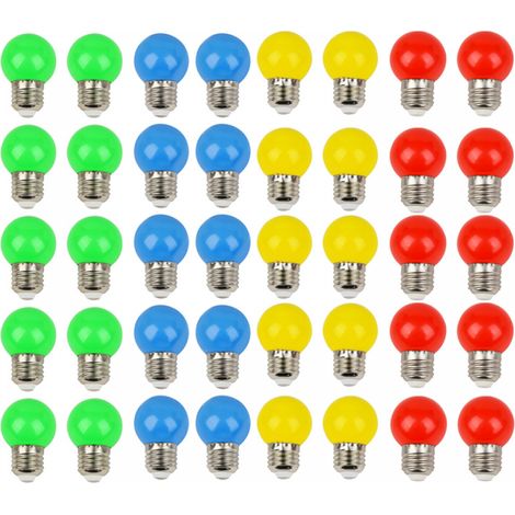 Ampoule LED couleur, E27, 3 W, lumière décorative de couleurs mélangées, 40 pièces (1/5)