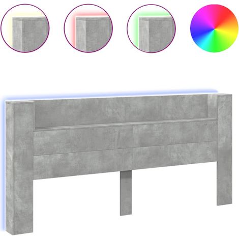 Maison Exclusive - Cabecero de cama con luz LED gris hormigón 220