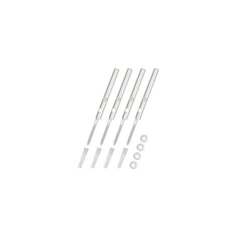 QORVA-Lot de 4 Supports d'étagère murale invisibles Ø12x120mm, Fixation étagère en acier comprenant rondelles et chevilles - Capacité de charge 20kg