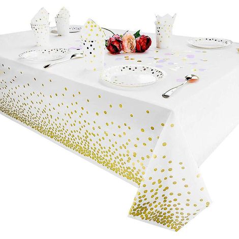 nappes En Plastique Pour Les Tables De Rectangle, Couvertures De Table Jetables De Nappes De Table De Fte Pour L'anniversaire De Mariage De Nol De (1/5)