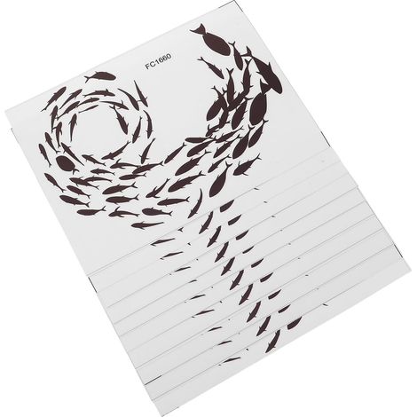 10pièces Lot de Stickers Muraux Poissons Noirs Décoratifs et Repositionnables pour Chambre ou Salle de Bain (1/5)
