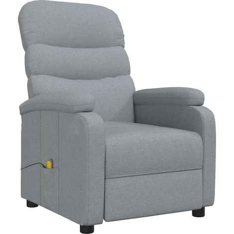 Massage Chair Light Grey Fabric vidaXL (1/5)