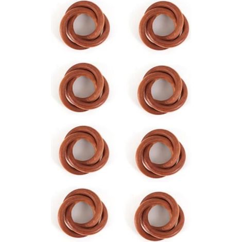 Rond De Serviette - Bois - 3 Anneaux - Pour Table À Manger - Lot De 8 (1/4)