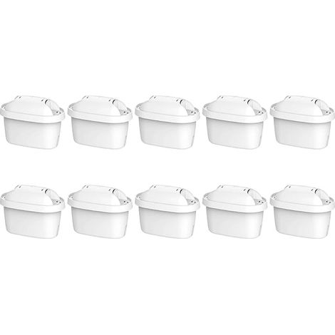 Cartouche filtrante compatible Brita Maxtra+ et Maxtra Pro – Réduction du chlore et des impuretés – Charbon actif et résine échangeuse d'ions – Pack de 10 - All-in-1