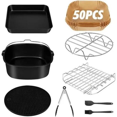Kit d'accessoires pour friteuse - FOLAYA - Antiadhésif - Passe au lave-vaisselle - Sans BPA (1/4)