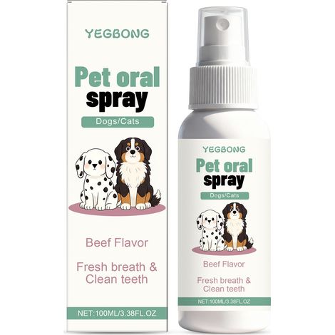 Spray rafraîchissant pour l'haleine des animaux, idéal pour le nettoyage quotidien, convient aux chats et aux chiens – 100 ml (1/5)
