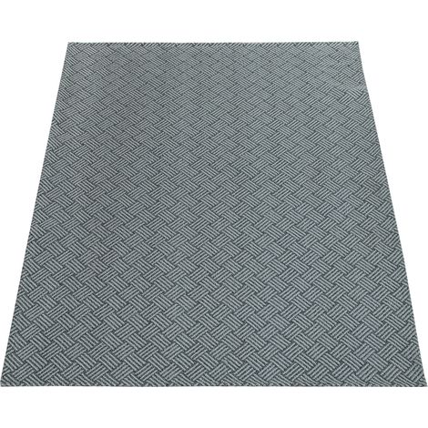 Paco Home Teppich Wohnzimmer Esszimmer Küche Flecht Web Muster Modern Grau 120x160 cm