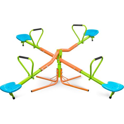 Balancín giratorio de 4 plazas para niños 360° de acero y HDPE (1/5)