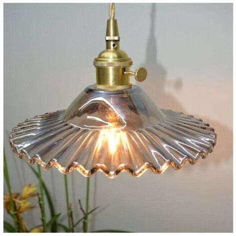 BUNTHAUS E27 Industrielle Vintage-Glas-Pendelleuchte, Retro-Deckenleuchte, Industrielle Deckenbeleuchtung, Pendelleuchten, Deckenleuchten (Rauchglas ohne s