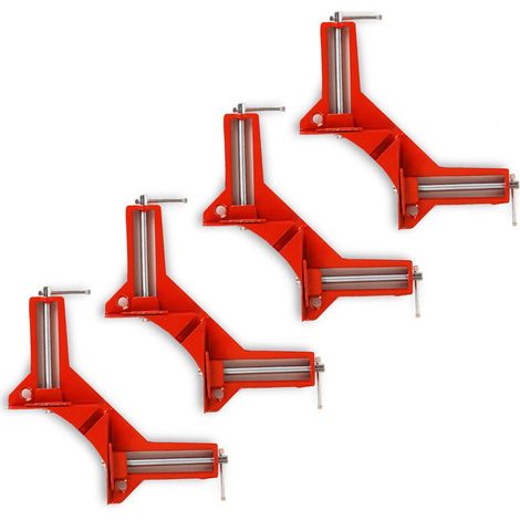 Lot de 4 équerres de serrage en alliage d'aluminium, grande capacité de charge, angle de 90°, pour le travail du bois, idéales pour les aquariums et les cadres photo. (1/5)