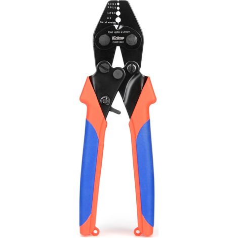 iCrimp CWR1522 Pince à Sertir Avec Fonction de Coupe pour Rampes de Câbles, Balançage à La Main des Manchons Ovales en Aluminium 0,12,2 mm, Manchons D'arrêt et Double Embouts, Duplex