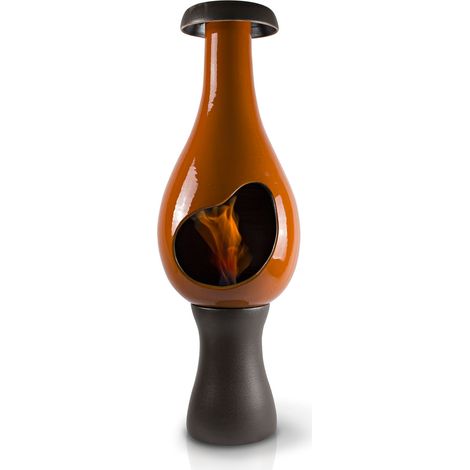 Camino a Bioetanolo da Pavimento in Ceramica 35x95 cm Fagiolo Alto Arancio (1/5)