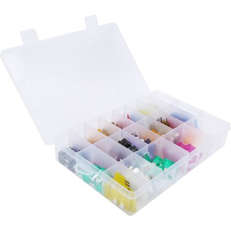 Kit de 220 fusibles à lames moyennes et petites pour l'automobile, avec boîte de sécurité et isolation. (1/5)