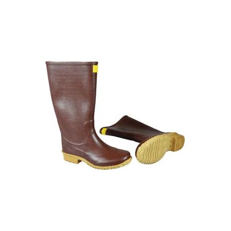 Bottes Genou en Caoutchouc Calandré Marron - n°39