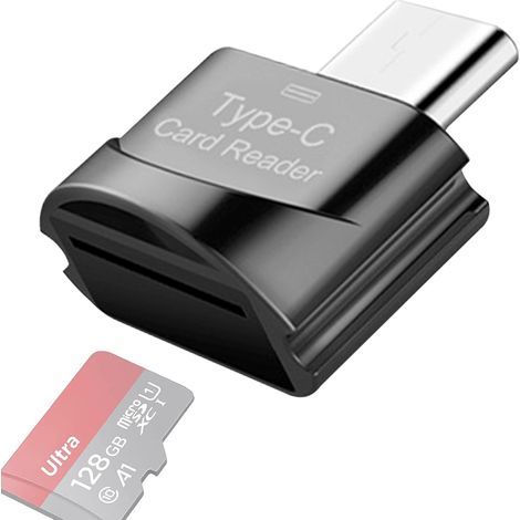 Lecteur De Carte Tf - Usb C - Compatible Otg - Avec Porte-clés - Pour Ordinateurs Et Smartphones Usb C - 1 Pièce (1/5)