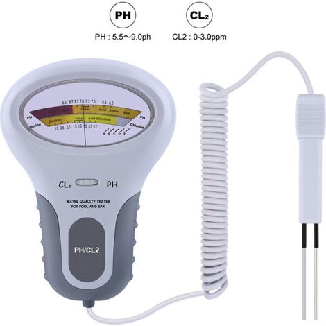 Testeur 2 en 1 pour piscine et spa - Mesure du pH et du niveau de chlore, moniteur de qualité de l'eau, appareil de test précis pour l'entretien de votre bassin (1/4)