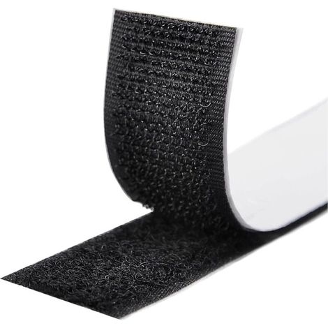Nastro adesivo da 20 mm, 8 metri, nastro biadesivo con gancio e passante, nastro con gancio e passante per tutti i tipi di installazione di cornici per foto (nero) (1/4)