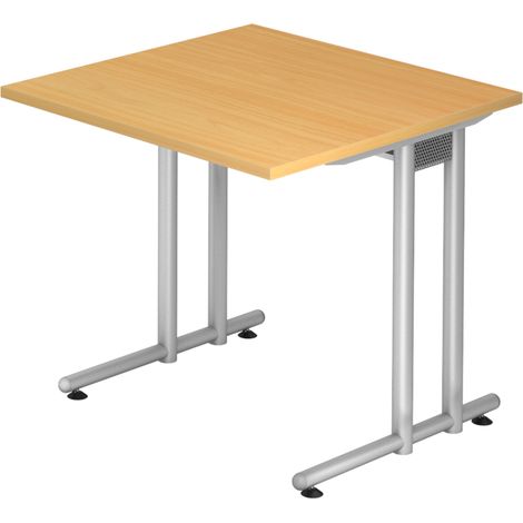 bümö Schreibtisch Serie-N Quadrat: 80 x 80 cm  Buche