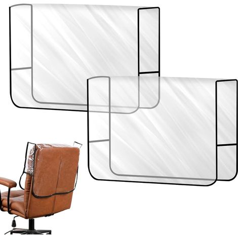 Housses transparentes dossier chaise coiffure, proteccion plastico cousue (Lote de 2) (1/5)