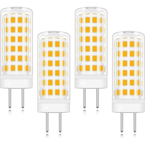 Lot de 4 ampoules LED à culot GY6.35 9 W AC/DC 220 V Blanc chaud 3000 K équivalent à une ampoule halogène de rechange de 9 W [Classe énergétique A+] (1/4)