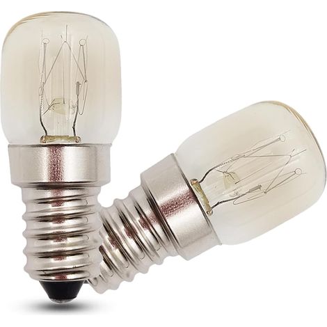 Ampoule Four E14 - Lot de 2 - Verre Thermorésistant - Dimmable 300°C - Pour Micro-ondes Et Lampe à Sel - T22 Blanc Chaud (1/5)