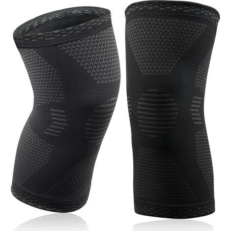 Sports Knee Brace, 2-Piece Compression Knee Brace, Ligament Knee Brace, Knee Brace for Osteoarthritis, Patella-Sport Knee Brace for Knee Pain, Meniscus Tear (1/5)