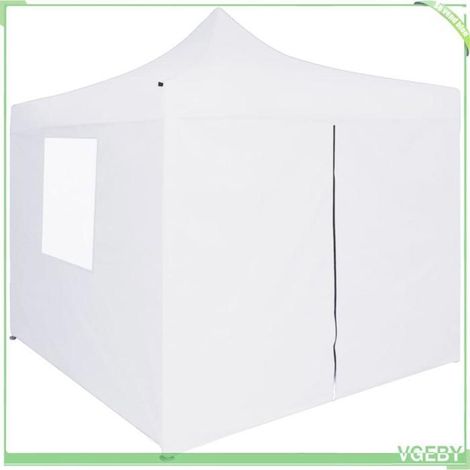 Tente de réception pliante - FAFEICY - 48861 - 3x3 m (291x291x315 cm) - Structure acier thermolaqué - 4 parois avec fenêtres (1/5)