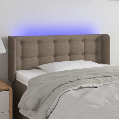 vidaXL Cabecero con LED de tela gris taupe 103x16x78/88 cm (1/5)