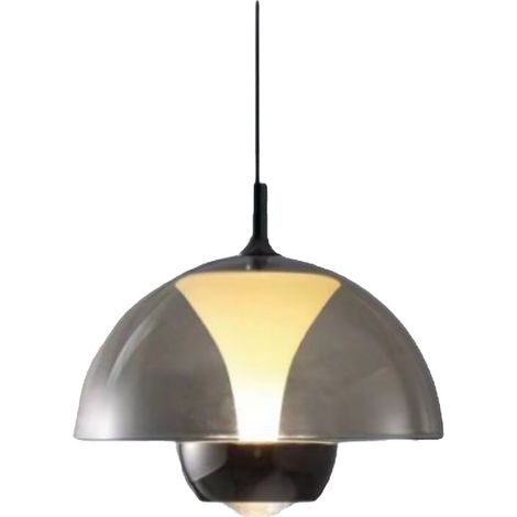Suspension - Métal et Verre Grise - Opaline Pour Salon, Chambre, Bureau, Entrée (1/5)