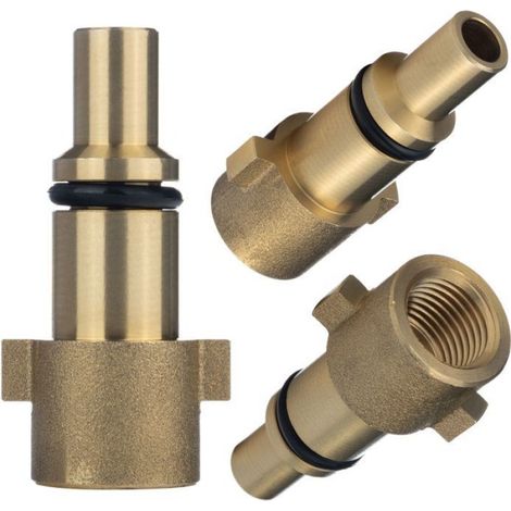 Adaptateur Bayonette - Laiton - 160 Bar - 60°C - Pour Nettoyeur Haute Pression - 1 Pièce (1/5)