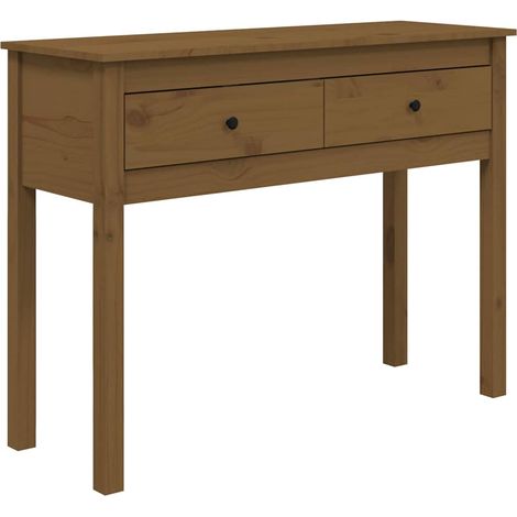 Maison Exclusive - Mesa consola de madera maciza de pino marrón m (1/5)
