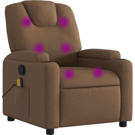 fauteuil de massage inclinable en tissu marron (1/5)
