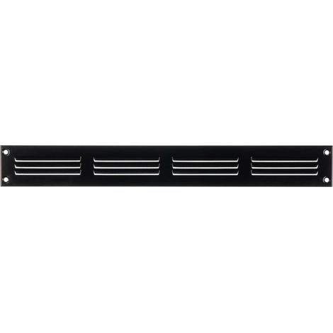 1 - Grille D'Aération - Registre D'Évacuation - En Acier Galvanisé Avec Moustiquaire - Pour Mur Et Plafond - Noir - 40x5cm (1/5)