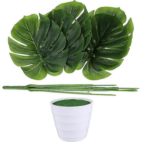 1 ensemble de feuilles tropicales artificielles