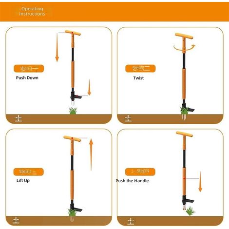 Désherbeur jardinage sur pied - Arracher les mauvaises herbes, retirer racines et soulever semis, (1/4)
