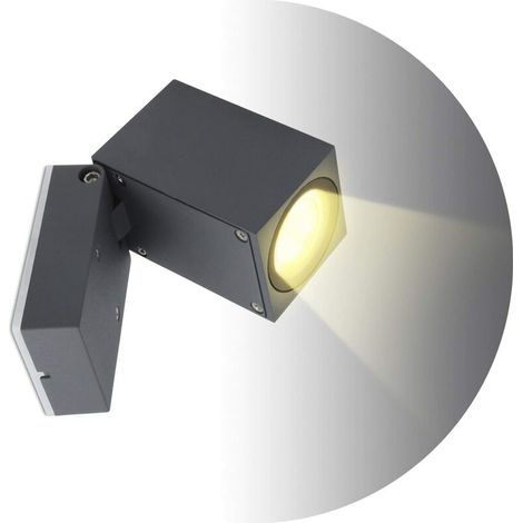 VURAHOME - Applique murale design pour intérieur/extérieur étanche IP65 aluminium spot salon/terrasse/jardin GU10 lumières incluses 10CM gris/blanc chaud (1/5)