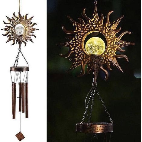 carillon Olien Solaire Dcoup, Led Mobile Solaire, Dcoration Extrieure Tanche Pour Jardin, Terrasse, Terrasse (1/5)