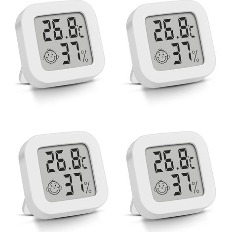 4er Pack weiße Mini-Digitalthermometer – Für Innenräume (1/5)
