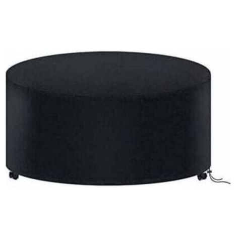 Housse de table de jardin ronde, XU, Housse de mobilier de jardin imperméable, Bâche Oxford 210D, 128 X 71CM (noir) (1/4)